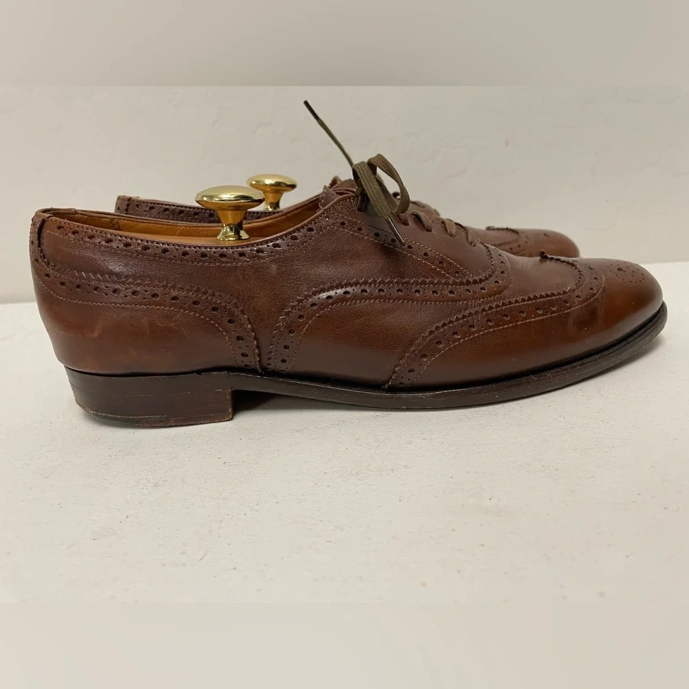Cole Haan Made in England Vintage Hand Lasted Wingtip Oxfords in Brown UK‎ 9